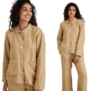 Alex Mill Polly Shirt Jacket in Linen Vintage Khaki Size M